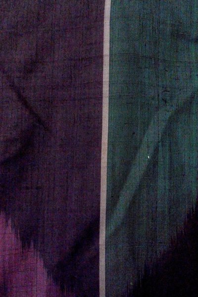 画像5: O1126O 女性用 紬   シルク（正絹） 深いマルチカラー,  縞 【中古】【USED】【リサイクル】 ★★★☆☆【O1126O】 (5)