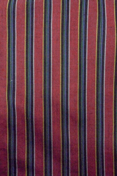 画像5: O1126R 女性用 紬   シルク（正絹） 深い赤色,  縞 【中古】【USED】【リサイクル】 ★★★☆☆【O1126R】 (5)