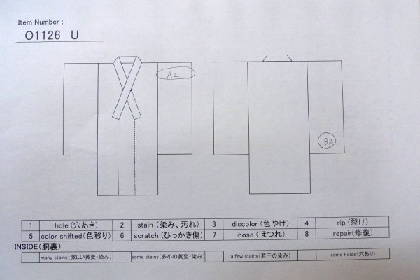 画像13: O1126U 女性用 紬   シルク（正絹） 淡い黄緑色,  十字 【中古】【USED】【リサイクル】 ★★★☆☆【O1126U】 (13)