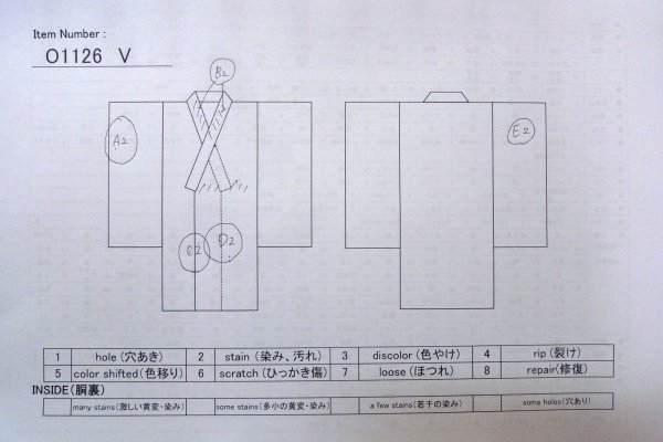 画像13: O1126V 女性用 紬   シルク（正絹） ベージュ,  亀甲 【中古】【USED】【リサイクル】 ★★★☆☆【O1126V】 (13)