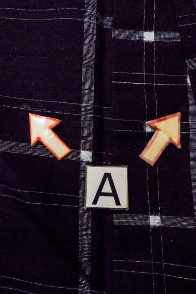 画像14: O1126W 女性用 紬   シルク（正絹） 黒,  チェック柄 【中古】【USED】【リサイクル】 ★★★☆☆【O1126W】 (14)