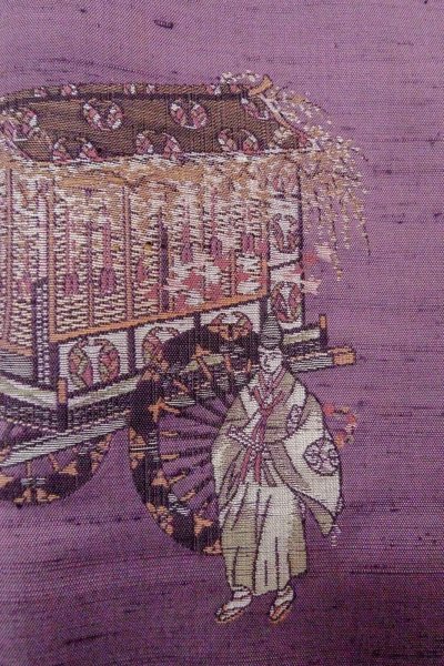 画像5: O1126Z 女性用 付下げ   シルク（正絹） 藤色,  人々 【中古】【USED】【リサイクル】 ★★☆☆☆【O1126Z】 (5)