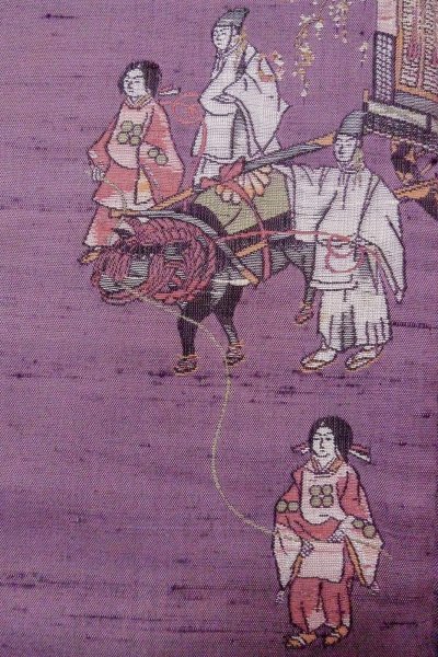 画像6: O1126Z 女性用 付下げ   シルク（正絹） 藤色,  人々 【中古】【USED】【リサイクル】 ★★☆☆☆【O1126Z】 (6)