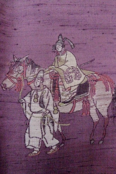 画像7: O1126Z 女性用 付下げ   シルク（正絹） 藤色,  人々 【中古】【USED】【リサイクル】 ★★☆☆☆【O1126Z】 (7)