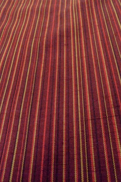 画像9: O1127A 女性用 紬   シルク（正絹） 茶色,  縞 【中古】【USED】【リサイクル】 ★★★★☆【O1127A】 (9)