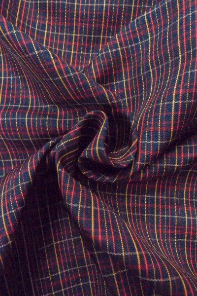 画像12: O1127B 女性用 紬   シルク（正絹） 黒,  チェック柄 【中古】【USED】【リサイクル】 ★★★★☆【O1127B】 (12)