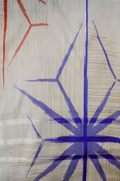 画像3: O1127C 女性用 単衣   シルク（正絹） 薄い灰色,  線 【中古】【USED】【リサイクル】 ★☆☆☆☆【O1127C】 (3)