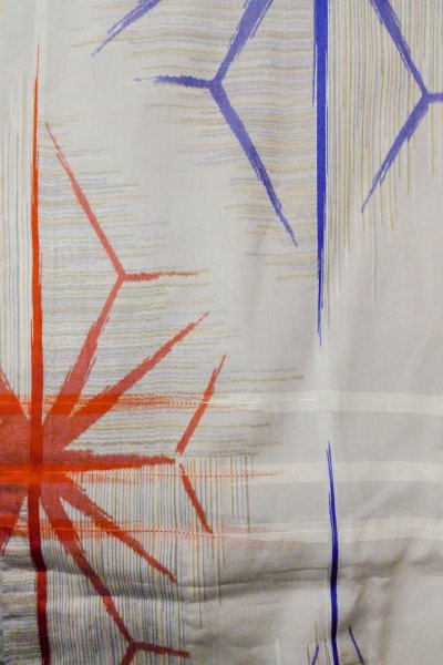 画像5: O1127C 女性用 単衣   シルク（正絹） 薄い灰色,  線 【中古】【USED】【リサイクル】 ★☆☆☆☆【O1127C】 (5)