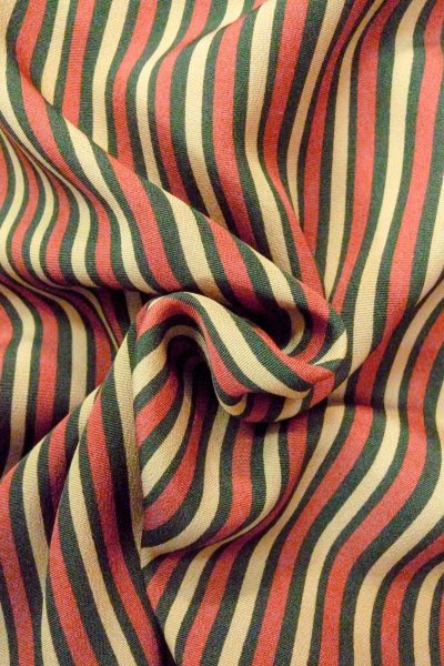 画像12: O1127D 女性用 小紋   シルク（正絹） 緑色,  縞 【中古】【USED】【リサイクル】 ★★★☆☆【O1127D】 (12)