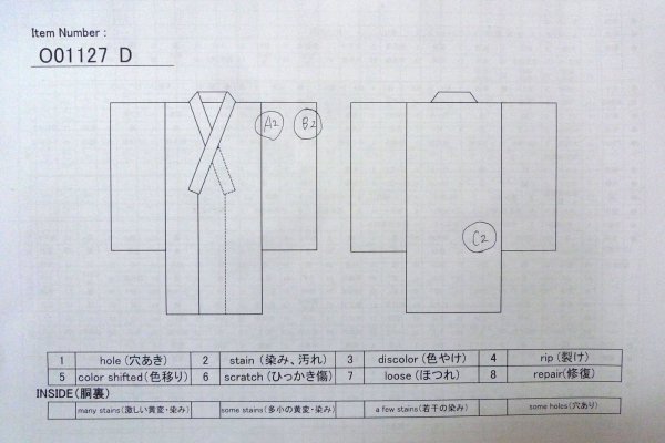 画像13: O1127D 女性用 小紋   シルク（正絹） 緑色,  縞 【中古】【USED】【リサイクル】 ★★★☆☆【O1127D】 (13)