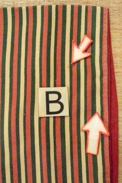 画像15: O1127D 女性用 小紋   シルク（正絹） 緑色,  縞 【中古】【USED】【リサイクル】 ★★★☆☆【O1127D】 (15)