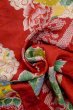 画像12: O1205A 女性用 羽織   シルク（正絹） 深い赤色,  花 【中古】【USED】【リサイクル】 ★☆☆☆☆【O1205A】 (12)
