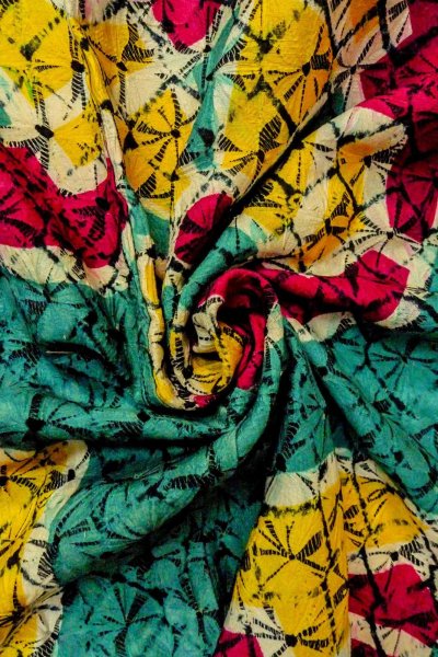 画像12: O1205C 女性用 羽織   シルク（正絹） 鮮やか青緑色,  車輪 【中古】【USED】【リサイクル】 ★☆☆☆☆【O1205C】 (12)