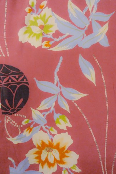 画像4: O1205E 女性用 羽織   シルク（正絹） 鮮やか桃色,  鉄線 【中古】【USED】【リサイクル】 ★☆☆☆☆【O1205E】 (4)