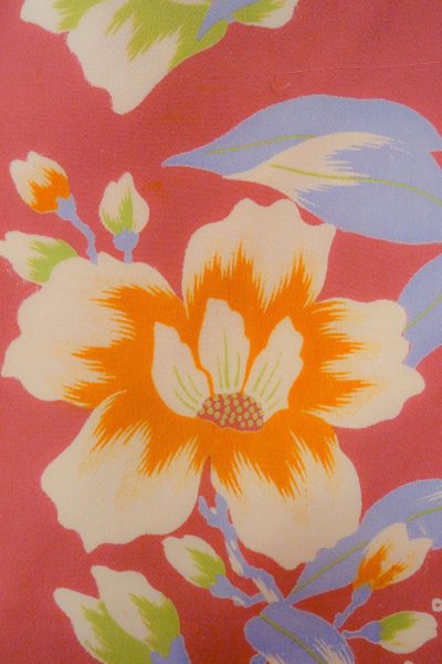 画像5: O1205E 女性用 羽織   シルク（正絹） 鮮やか桃色,  鉄線 【中古】【USED】【リサイクル】 ★☆☆☆☆【O1205E】 (5)