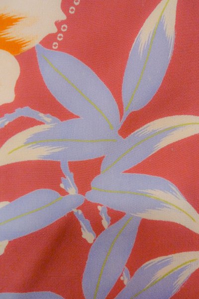 画像6: O1205E 女性用 羽織   シルク（正絹） 鮮やか桃色,  鉄線 【中古】【USED】【リサイクル】 ★☆☆☆☆【O1205E】 (6)