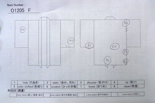 画像15: O1205F 女性用 羽織   シルク（正絹） 赤色,  ぼたん 【中古】【USED】【リサイクル】 ★★☆☆☆【O1205F】 (15)