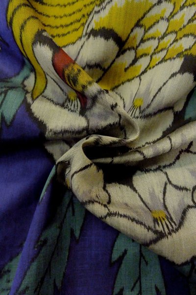 画像11: O1205G 女性用 羽織   シルク（正絹） 鮮やか紫色,  花 【中古】【USED】【リサイクル】 ★★★☆☆【O1205G】 (11)