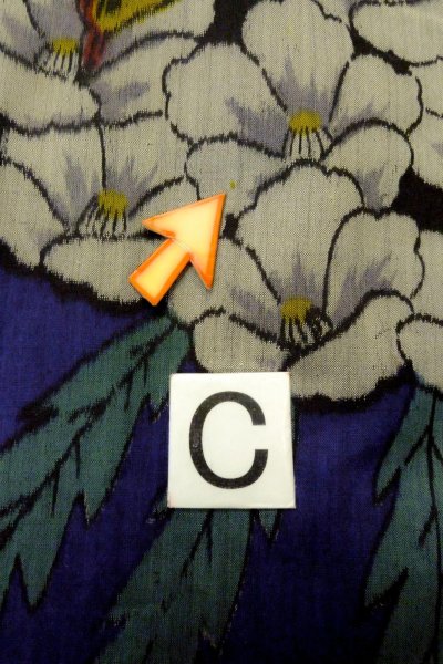 画像18: O1205G 女性用 羽織   シルク（正絹） 鮮やか紫色,  花 【中古】【USED】【リサイクル】 ★★★☆☆【O1205G】 (18)