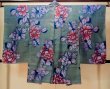 画像2: O1205H 女性用 羽織   シルク（正絹） 深い青緑色,  ぼたん 【中古】【USED】【リサイクル】 ★★★★☆【O1205H】 (2)
