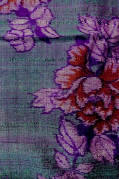 画像4: O1205H 女性用 羽織   シルク（正絹） 深い青緑色,  ぼたん 【中古】【USED】【リサイクル】 ★★★★☆【O1205H】 (4)