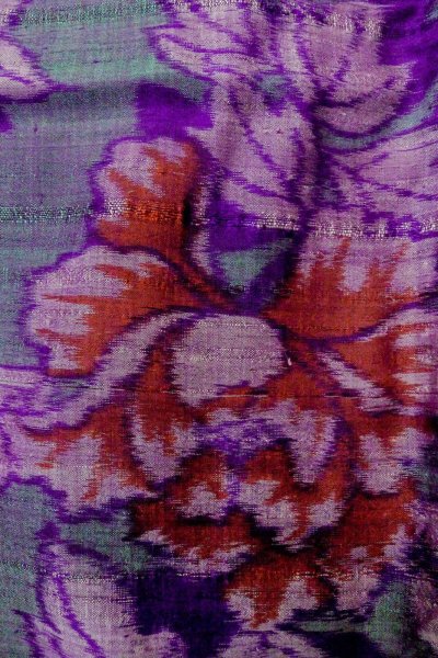 画像6: O1205H 女性用 羽織   シルク（正絹） 深い青緑色,  ぼたん 【中古】【USED】【リサイクル】 ★★★★☆【O1205H】 (6)