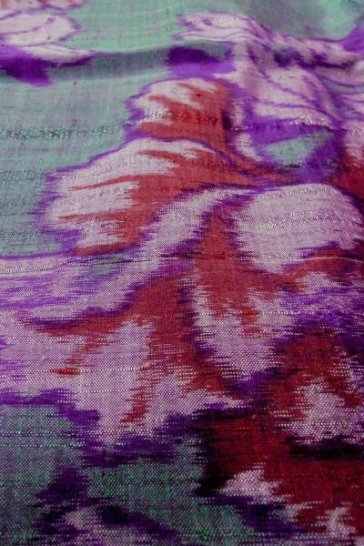 画像9: O1205H 女性用 羽織   シルク（正絹） 深い青緑色,  ぼたん 【中古】【USED】【リサイクル】 ★★★★☆【O1205H】 (9)