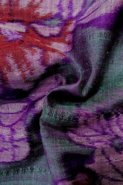 画像11: O1205H 女性用 羽織   シルク（正絹） 深い青緑色,  ぼたん 【中古】【USED】【リサイクル】 ★★★★☆【O1205H】 (11)