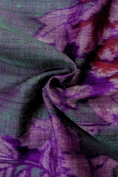 画像12: O1205H 女性用 羽織   シルク（正絹） 深い青緑色,  ぼたん 【中古】【USED】【リサイクル】 ★★★★☆【O1205H】 (12)