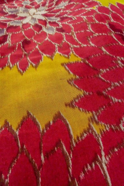 画像12: O1205J 女性用 羽織   シルク（正絹） 深い赤色,  花 【中古】【USED】【リサイクル】 ★★☆☆☆【O1205J】 (12)