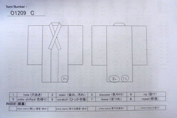 画像13: O1209C 女性用 紬   シルク（正絹） 深い紺,  抽象的模様 【中古】【USED】【リサイクル】 ★★★☆☆【O1209C】 (13)