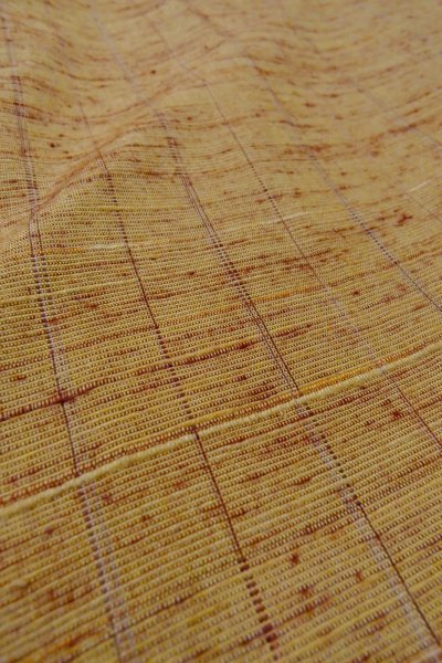 画像10: O1209D 女性用 紬  米沢紬  シルク（正絹） 薄い茶色,  縞 【中古】【USED】【リサイクル】 ★★★★☆【O1209D】 (10)