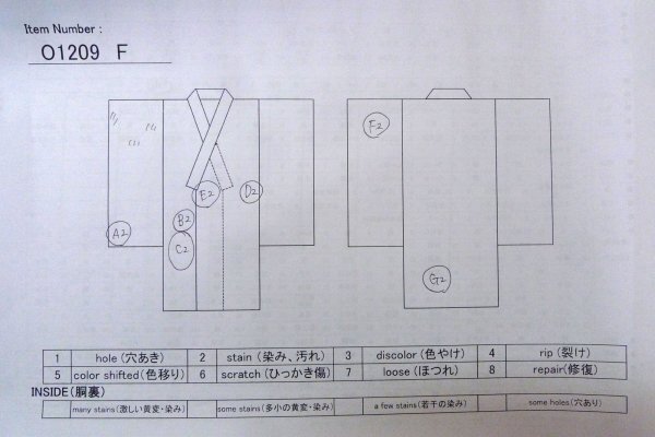 画像13: O1209F 女性用 紬   シルク（正絹） 淡い黄色,  うず 【中古】【USED】【リサイクル】 ★★★☆☆【O1209F】 (13)