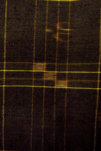 画像7: O1209G 女性用 紬  久米島紬  シルク（正絹） 深い茶色,  チェック柄 【中古】【USED】【リサイクル】 ★★★★☆【O1209G】 (7)