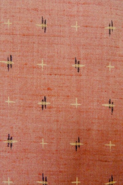 画像6: O1209H 女性用 紬   シルク（正絹） 赤み桃色,  十字 【中古】【USED】【リサイクル】 ★★★★☆【O1209H】 (6)