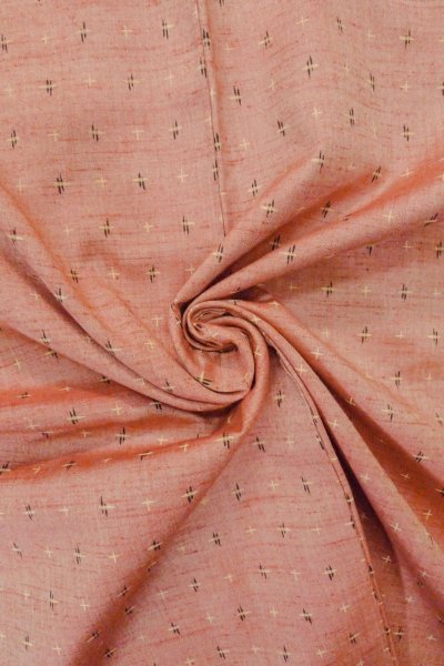 画像11: O1209H 女性用 紬   シルク（正絹） 赤み桃色,  十字 【中古】【USED】【リサイクル】 ★★★★☆【O1209H】 (11)