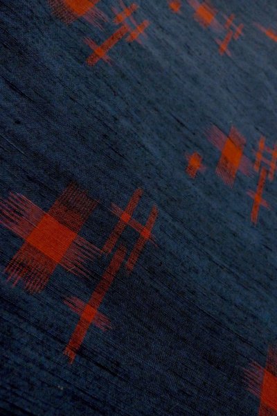 画像8: O1209K 女性用 紬   シルク（正絹） 深い藍,  十字 【中古】【USED】【リサイクル】 ★★★★☆【O1209K】 (8)