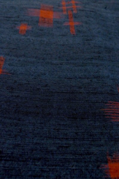 画像10: O1209K 女性用 紬   シルク（正絹） 深い藍,  十字 【中古】【USED】【リサイクル】 ★★★★☆【O1209K】 (10)