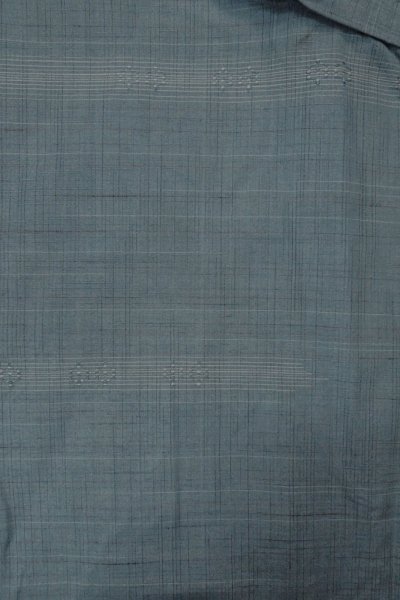 画像3: O1209N 女性用 紬   シルク（正絹） 淡い紺,  チェック柄 【中古】【USED】【リサイクル】 ★★★☆☆【O1209N】 (3)