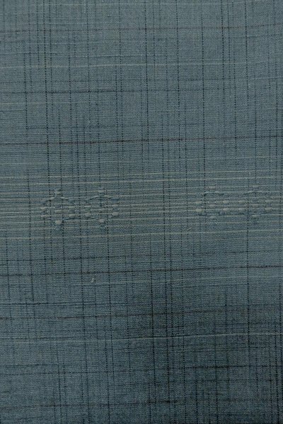 画像5: O1209N 女性用 紬   シルク（正絹） 淡い紺,  チェック柄 【中古】【USED】【リサイクル】 ★★★☆☆【O1209N】 (5)