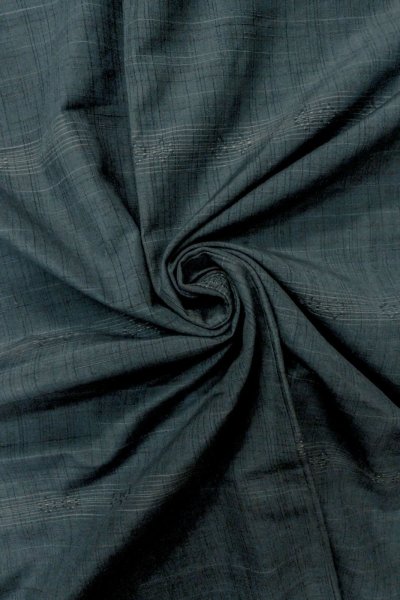 画像12: O1209N 女性用 紬   シルク（正絹） 淡い紺,  チェック柄 【中古】【USED】【リサイクル】 ★★★☆☆【O1209N】 (12)