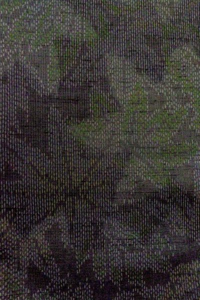 画像5: O1209O 女性用 紬  十日町紬  シルク（正絹） 深い黒,  もみじ 【中古】【USED】【リサイクル】 ★★★☆☆【O1209O】 (5)