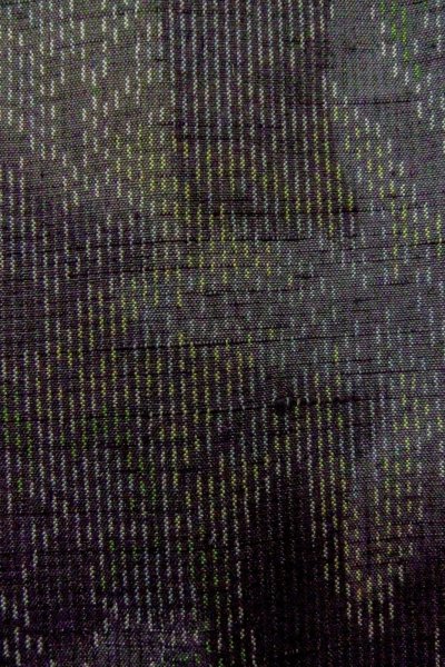 画像7: O1209O 女性用 紬  十日町紬  シルク（正絹） 深い黒,  もみじ 【中古】【USED】【リサイクル】 ★★★☆☆【O1209O】 (7)