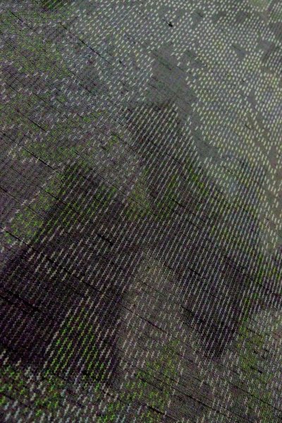 画像8: O1209O 女性用 紬  十日町紬  シルク（正絹） 深い黒,  もみじ 【中古】【USED】【リサイクル】 ★★★☆☆【O1209O】 (8)