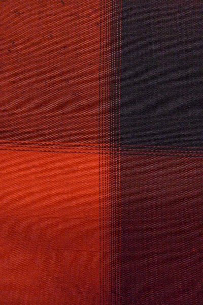 画像7: O1209R 女性用 紬   シルク（正絹） 鮮やか朱赤,  チェック柄 【中古】【USED】【リサイクル】 ★★★★☆【O1209R】 (7)