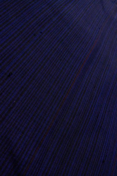 画像7: O1209S 女性用 紬   シルク（正絹） 深い青,  縞 【中古】【USED】【リサイクル】 ★★★★☆【O1209S】 (7)