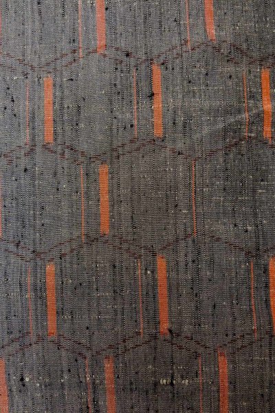 画像6: O1209W 女性用 紬   シルク（正絹） 灰色,  亀甲 【中古】【USED】【リサイクル】 ★★★★☆【O1209W】 (6)