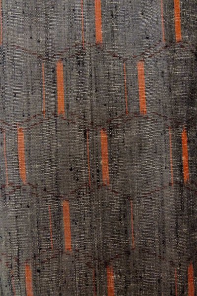 画像7: O1209W 女性用 紬   シルク（正絹） 灰色,  亀甲 【中古】【USED】【リサイクル】 ★★★★☆【O1209W】 (7)