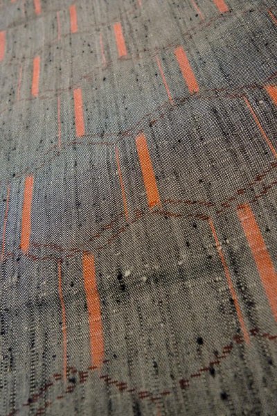 画像8: O1209W 女性用 紬   シルク（正絹） 灰色,  亀甲 【中古】【USED】【リサイクル】 ★★★★☆【O1209W】 (8)