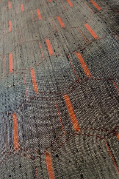 画像10: O1209W 女性用 紬   シルク（正絹） 灰色,  亀甲 【中古】【USED】【リサイクル】 ★★★★☆【O1209W】 (10)